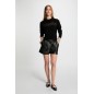 Pull col rond noir femme