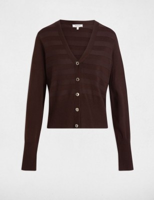 Gilet manches longues marron foncé