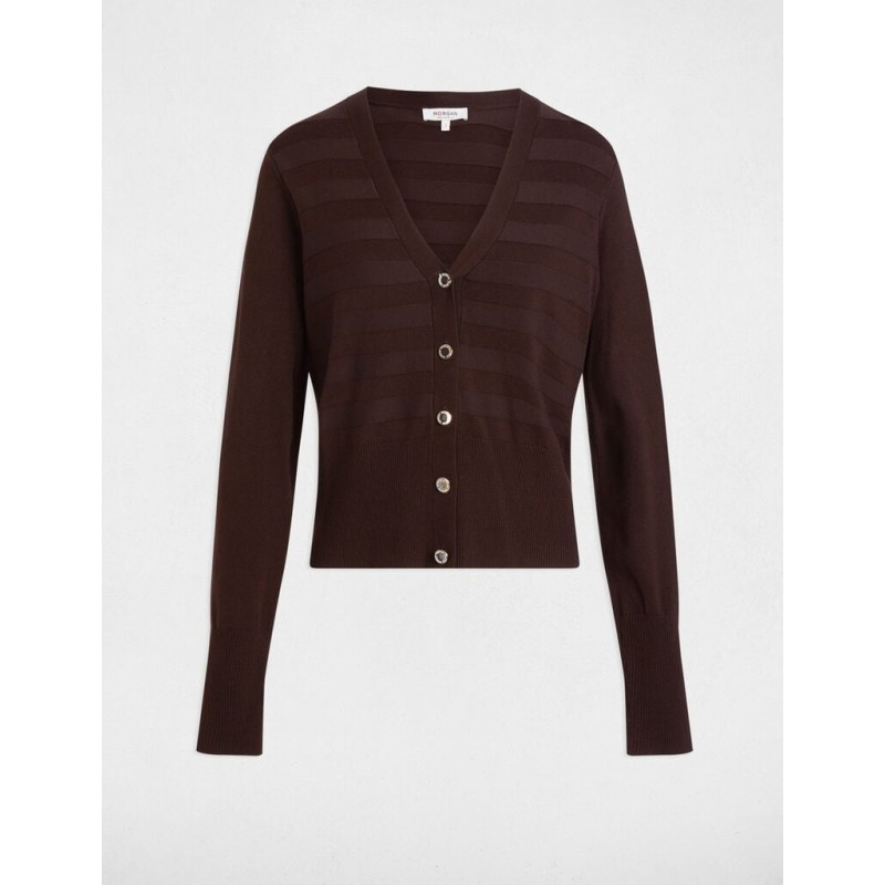 Gilet manches longues marron foncé