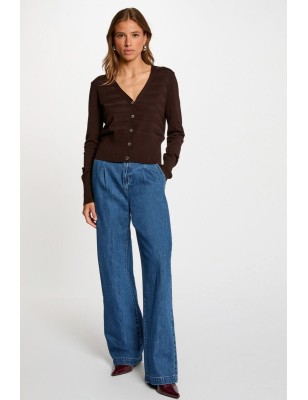 Gilet manches longues marron foncé