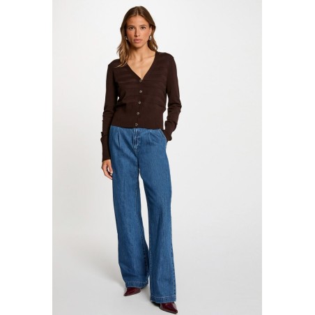 Gilet manches longues marron foncé