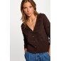 Gilet manches longues marron foncé