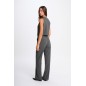 Pantalon jambe large gris moyen femme Pantalon jambe large gris moyen femme