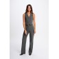 Pantalon jambe large gris moyen femme Pantalon jambe large gris moyen femme