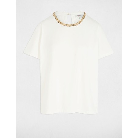 T-shirt manches court col rond blanc femme