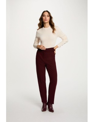 Pantalon droit taiile haute prune