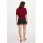 Gilet manches courtes rouge foncé femme Gilet manches courtes rouge foncé femme