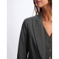 Blazer ajusté rayé gris moyen femme