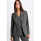 Blazer ajusté rayé gris moyen femme