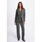 Blazer ajusté rayé gris moyen femme