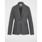 Blazer ajusté rayé gris moyen femme