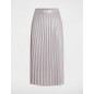 Jupe longue plissée couleur argent femme Jupe longue plissée couleur argent femme