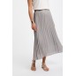 Jupe longue plissée couleur argent femme Jupe longue plissée couleur argent femme