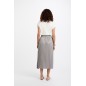 Jupe longue plissée couleur argent femme Jupe longue plissée couleur argent femme