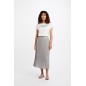 Jupe longue plissée couleur argent femme Jupe longue plissée couleur argent femme