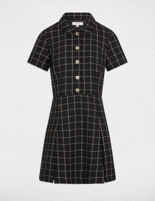 Robe ajustée à Plis noir femme