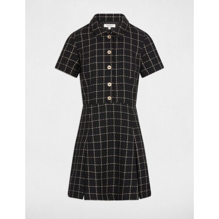 Robe ajustée à Plis noir femme
