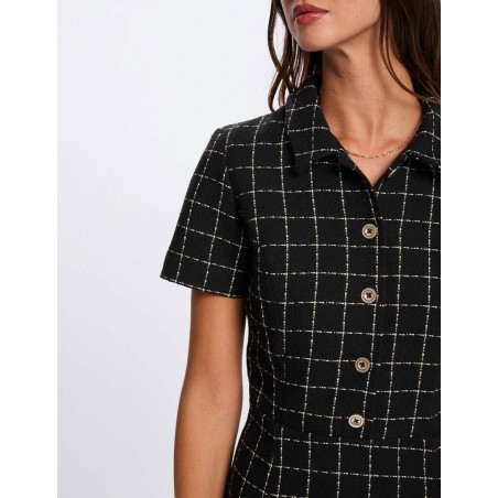 Robe ajustée à Plis noir femme