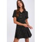 Robe ajustée à Plis noir femme