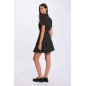 Robe ajustée à Plis noir femme