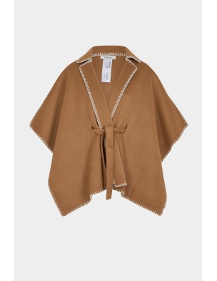 Cape ceinturée camel femme