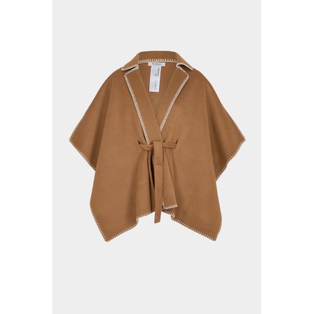 Cape ceinturée camel femme