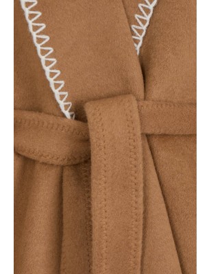 Cape ceinturée camel femme