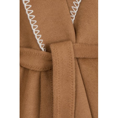 Cape ceinturée camel femme