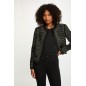 Veste droite cloutée noir femme