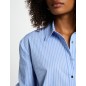 Chemise manches longues rayée bleu ciel femme