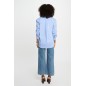 Chemise manches longues rayée bleu ciel femme