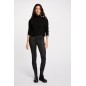 Pantalon slim enduit noir femme Pantalon slim enduit noir femme