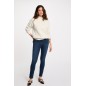 Pull manches longues avec boutons ivoire femme