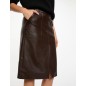Jupe ajustée simili cuir marron foncé femme Jupe ajustée simili cuir marron foncé femme