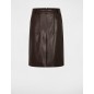 Jupe ajustée simili cuir marron foncé femme Jupe ajustée simili cuir marron foncé femme