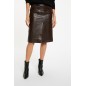 Jupe ajustée simili cuir marron foncé femme Jupe ajustée simili cuir marron foncé femme