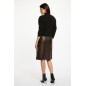 Jupe ajustée simili cuir marron foncé femme Jupe ajustée simili cuir marron foncé femme