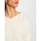 Pull à capuche ivoire femme