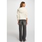 Pull à capuche ivoire femme
