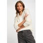 Pull à capuche ivoire femme