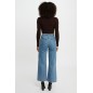 Pull col roulé ajusté marron femme