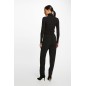 Pull col roulé ajusté marron femme