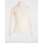 Pull col roulé ajusté marron femme