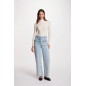 Pull col roulé ajusté marron femme