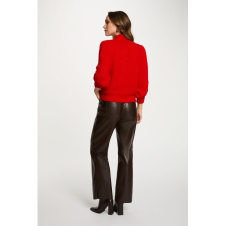 Pantalon similicuir marron femme