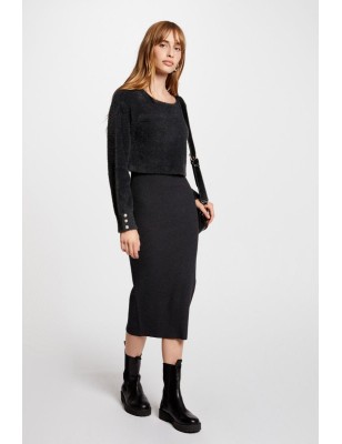 Robe pull midi ajustée