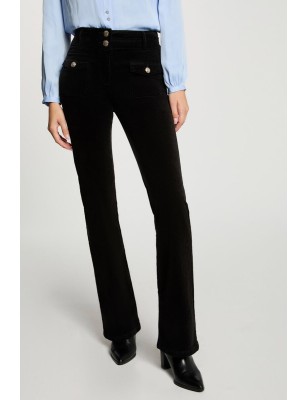 Pantalon ajusté velours sable femme