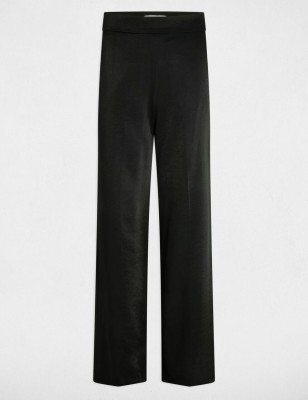 pantalon large fluide noir femme