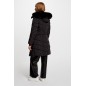 Doudoune longue à capuche noir femme