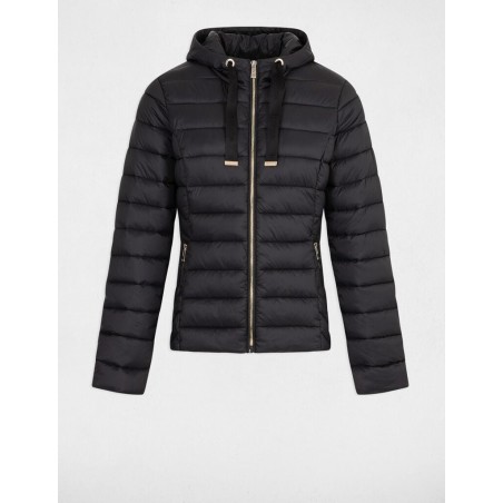 Doudoune à capuche noir femme